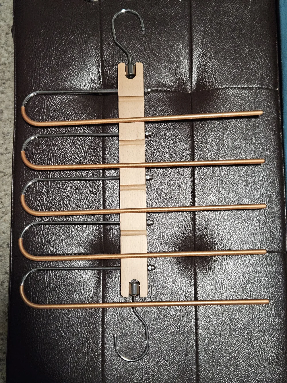 Space Saving Closet Organizers For Pants And Hangers in White and Wood